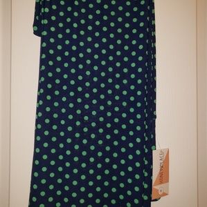 Navy Blue with green polka dots Palazzo Pants